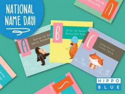 Hippo Blue免费儿童名字贴纸