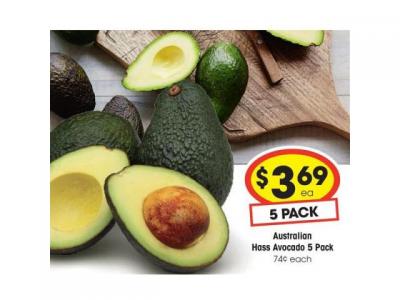 5个Hass牛油果仅$3.69@IGA Hass Avocados 5 Pack $3.69