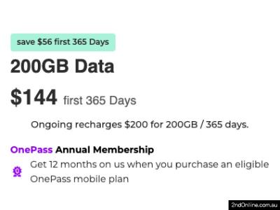 包年手机SIM卡200GB仅$144