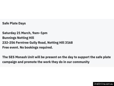 免费安装车牌防盗螺丝@Bunnings Notting Hill